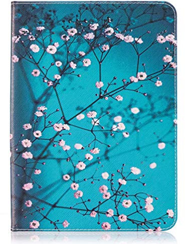 AIFILLE Compatibile per Custodia Portafoglio Tablet Samsung Tab S3 9.7 2017 T820/T825 Blu Antiurto Protettiva in PU Pelle Originale Fiore Rosa Flip Cover con Chiusura Magnetica e Funzione Supporto