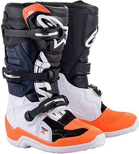 Alpinestars 2015017-1241-7, Tech 7S Stivali Arancio Fluo Tg 07 Unisex-Adulto, Nero Bianco Arancione, 39 EU