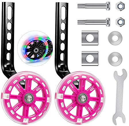 Stützräder,Fahrrad für Kinder,Universal für Kinderfahrrad,Stützräder für Erwachsene,Hilfsräder für Erwachsene,Hilfsrad (Rosa/1PCS)