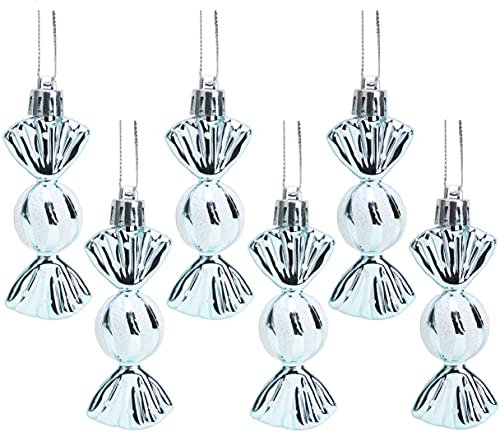 Christmas Concepts® Packung mit 6-8cm Mini-Kugeln in süßer Form – Glänzend & Glitzerverziert – Christbaumschmuck (Eisblau)