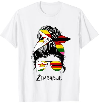 Zimbabwe Girl Zimbabwean girl Zimbo woman flag T-Shirt