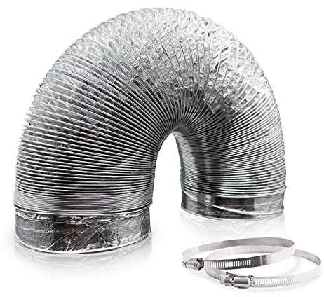 Aygrochy 100 mm Tubo flessibile in alluminio, Lunghezza 5 metri, tubo di scarico in alluminio, tubo flessibile in alluminio, per cappa aspirante, ventilatore
