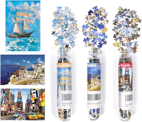 3er Pack Landschaft Mini Puzzles 150 Teile für Erwachsene Kleines Puzzle 6 x 4 Zoll Haus Unterhaltung Spielzeug Wohnkultur Puzzles