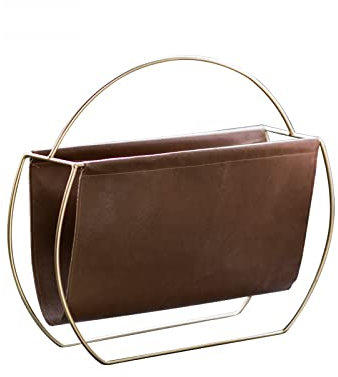 YXSH Nordischer Metall Leder Zeitschriftenständer Schmiedeeisen Heimtextilien Buch Und Zeitungsständer Einfaches Bücherregal