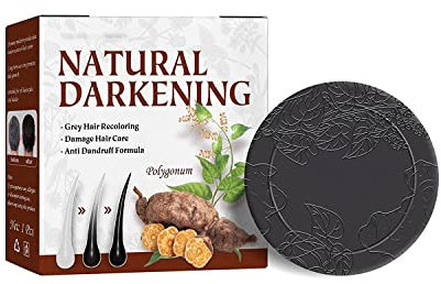 Organic Natural Polygonum Multiflorum Shampoo Bar, Grey Reverse Shampoo Bar, Darkening Shampoo Bar for Men & Women, Essence Hair Darkening Shampoo for Moisturize and Repair Hair Damages (1pcs)