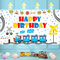 Bahn-Themen-Happy Birthday-Banner – Junge & Mädchen Kindergeburtstagsparty-Zubehör – Eisenbahn-Zugkreuzungs-Themen-Partybanner – 180 x 111 cm