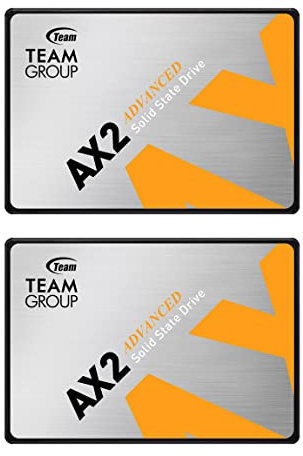 TEAMGROUP AX2 2TB 2 Pack 3D NAND TLC 2.5 Inch SATA III Internal Solid State Drive SSD (Read Speed 550 MB/s) Compatible with Laptop & PC Desktop T253A3002T0C1P1