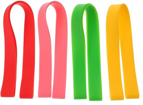 Angoily 4 Stück Strandkorb-Handtuchbänder Handtuchhalter für Strandliegen, Gummi, Elastisch, Verdickt, Handtuchclip für Strand, Stuhl, Kreuzfahrt, Schiff, Pool, Lounge - Mehrfarbig