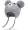 Kleinkind Süß Bär Wintermütze mit Ohrenklappen Baby Mädchen Junge Chenille Strickmütze Kinder Pom Beanie mit Bindebändern Ohrenschützer Hut Baby Verdicken Warme Plüsh Gefüttert Mütze 0-5 Jahre