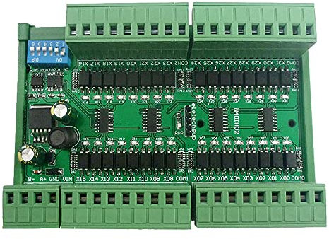 Wresetly 32-Kanal Isolierter Eingang RS485 Modbus Rtu Controller DC 12V 24V Schalter Mengener Fassung Platine (Mit GehäUse)