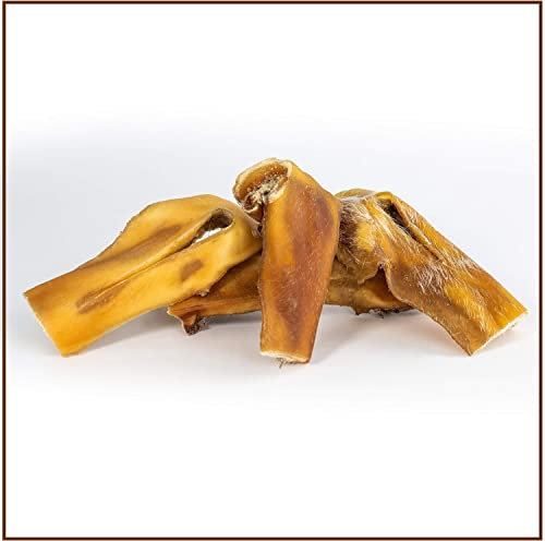 Rinderkopfhaut klein 8-12 cm 1kg - Premium Kausnack für Hunde von PrideDogs - Zahnpflege - Getreidefrei - 100% Rind Natur Leckerli