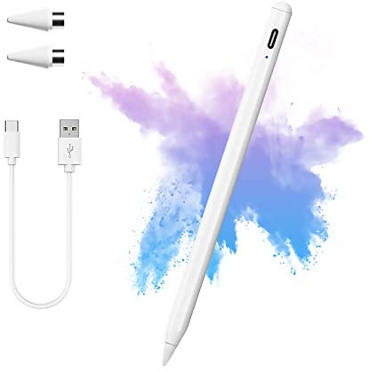 EFaith Stift für Tablet,Tablet Stift für alle Tablets mit Ersatzspitzen, Universeller Kapazitiver Eingabestift für iPad Pro/iPhone/Microsoft/Android (Weiß)