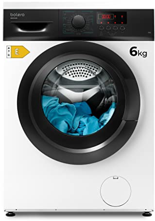 Cecotec Lavadora 6Kg Carga Frontal Bolero DressCode 6000N. Revoluciones Programables hasta 1000 RPM, 8 Programas, Panel de Control con Display LED, DelayStart hasta 24h, Aclarado Extra