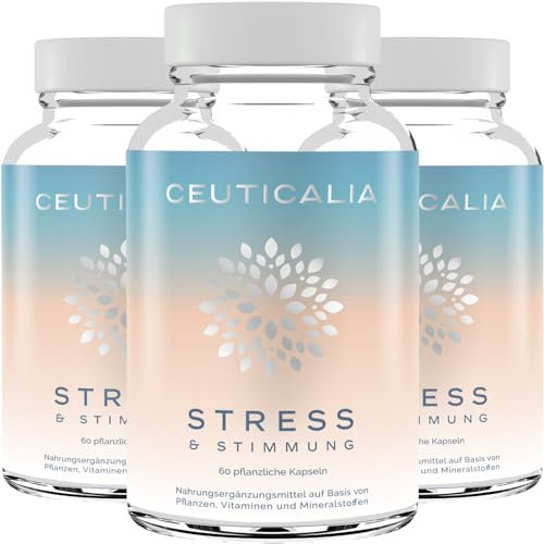 Integratore Alimentare per lo Stress, l´Ansia e l'Umore - Antistress, Benessere e Rilassamento - Per Adulti - Magnesio, Vitamina B6, Zafferano, Rodiola, Biancospino - 180 Capsule, 90 Giorni