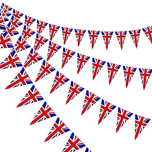 Décoration * Royaume-Uni * pour fête et fête de pays | décoration de fête drapeau du Royaume-Uni, édition : guirlande de fanions, 10 m