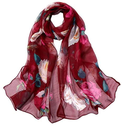 FAIRYGATE Chiffon Schal Seidentuch Haare Halstuch Damen Seide Chiffon Stola für Abendkleid Damen Festlich Schal Damen Frühling A5211