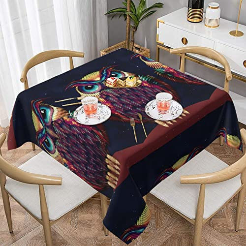 Tischdecke mit Eulen-Muster, rund, 152,4 x 152,4 cm, perfekt für Buffettische, Partys
