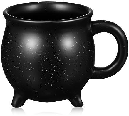 Luxshiny Tazze di Caffè Porcellana Tazza Halloween Calderone Tazze in Ceramica per Il Latte Nero Tazza Strega Halloween Adatto per Il Partito Banchetto Cosplay(450ml)