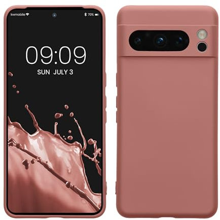 kwmobile Slim Case kompatibel mit Google Pixel 8 Pro Hülle - Handyhülle aus Silikon in Winter Rose