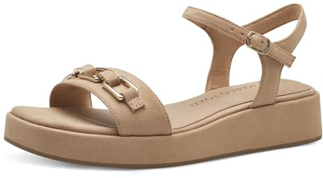 MARCO TOZZI Damen Sandalen mit Keilabsatz mit Verstellbarem Riemen Elegant