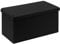 Bonlife Ottoman Bench,Large Toy Storage Box with Lid,Folding Footstool with Storage for Living Room,Hallway,Boucle Fabric,Black,80x40x40cm