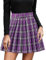 Damen Faltenrock Schulmädchen Solide Tennis Skaterröcke Basic Mini Rock Kurze Hohe Taille Schule Rock Kariert Rock Faltenröcke Minirock Kurz Skirt College Plaid Faltenrock Lässige (3-Purple, XXXL)