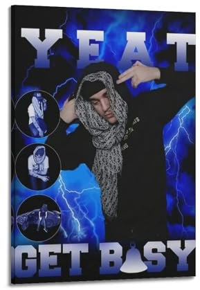 xze Yeat Poster Zimmer Dekorative Leinwand Poster Ästhetischer Posterdruck Wandkunst Dekor Poster 60 x 90 cm Rahmen Stil