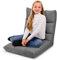 RELAX4LIFE Bodenstuhl Faltbar, Lazy Sofa, Meditationsstuhl, Bodensessel mit Verstellbarer Lehne, für Zuhause oder Büro, Farbewahl (Dunkelgrau)