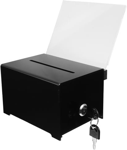 DIKACA Spendenbox Mit Schloss Kommentar Dropbox Spendenfall Wahlurne Briefsammelbox Spendenboxen Zur Spendensammlung Öffentliche Beschwerdebox Karton Hochzeit Glas Acryl