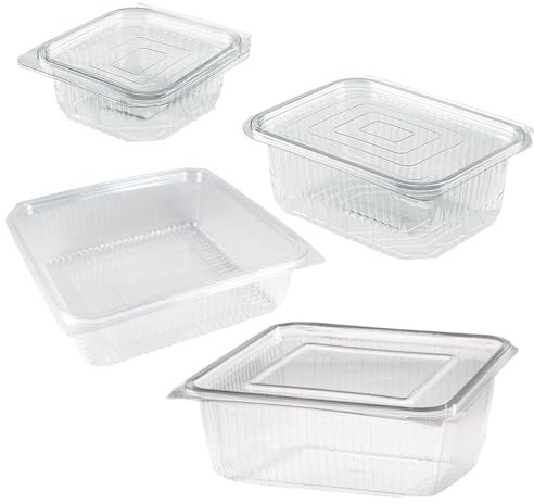 50 Vaschette per Alimenti Usa e Getta con Coperchio Rettangolari Trasparenti Pet Misura 500 cc Contenitori Plastica con Coperchio Trasparente Vaschette per Alimenti con Chiusura ermetica