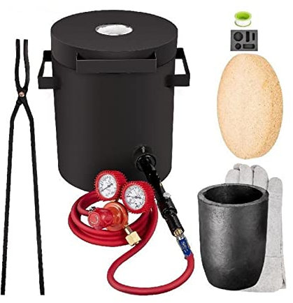 Four de fusion au propane 2/4/5/6/10 KG Kit de four de fonderie de métaux avec creuset en graphite et amp;Pinces Casting Fonderie Devil Forge (Color : 4KG)