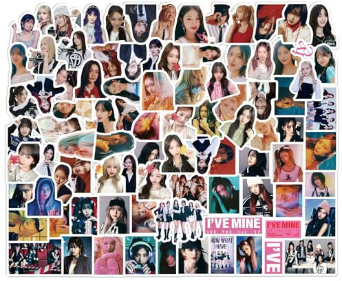 94 Stück IVE IVE Aufkleber IVE Sticker I AM IV 2023 Neues Album Sticker Set Kitsch Mini Fotokarten Poster Set Geschenk für Fans Laptop Weihnachten (ive-1)