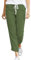 Cegerne Damen Leinenhose Lang Leicht Sommerhose Loose Fit Casual Stoffhose mit Taschen Strand, Grün-0, L
