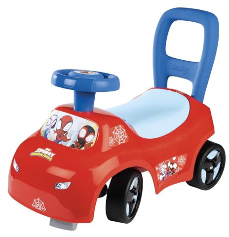 Smoby Spidey Rutscher – wendiges Kinderfahrzeug mit Hupenlenkrad – Rückenstütze, Staufach, Kippschutz – für Kinder ab 10 Monaten