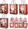 24 Stück Geschenktüten Weihnachten, Papiertüten Weihnachten Klein, Weihnachtstüten Papier mit Henkel, Weihnachten Papiertaschen,Weihnachtstüten für Kleinunternehmen Einkaufen Einzelhandel, Xmas-4