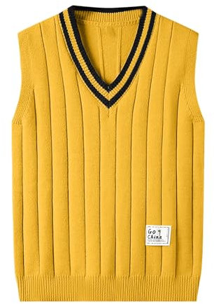Rrongwn Herren Strickweste Ärmellos Ärmellose Pullunder Weste Slim Fit Klassisch Wollweste Vintage Jacquar Pulloverweste Business West Mode Knitted Sweater Business Casual Herrenstrickwaren