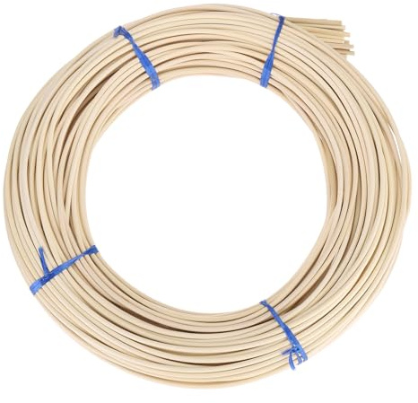 PATIKIL Round Reed Spline 210ft x 0.16 inch Rouleau de Canne Tressée Bois