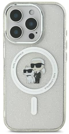 CG MOBILE Karl Lagerfeld MagSafe IML Glitter Hard Case mit Karl & Choupette Logo für iPhone