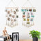 Foto Hängendes Makramee 2PCS Wandbehang Fotowand Bilderrahmen Collage Fotovorhang Wandteppich Fotowand mit 60 Holzclips und 2 spurlosen Nägeln Boho Deko