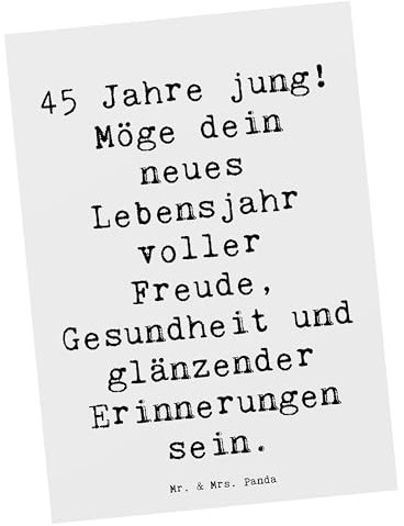 Mr. & Mrs. Panda Postkarte Spruch 45. Geburtstag - Geschenk, inspirierende Sprüche, Ansichtskarte, herzliche Botschaft, Geburtstagssprüche, Postkarten, Ansichtskarten, Fotokarte, Lachen, bildkarte