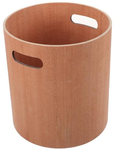Cabilock Kleiner Runder Holz Mülleimer für Schlafzimmer und Schreibtisch Japanischer Minimalistischer Tischabfalleimer Langlebiger Holzabfallbehälter mit Großer Kapazität Einfache