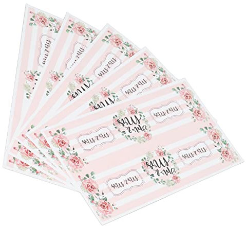 25 Pezzi Adesivi per Bottiglie D'acqua, Etichette per Bottiglie D'acqua Personalizzate, Etichette per Bottiglie di Vino con Strisce MR e MRS per Matrimoni Bottiglie D'acqua