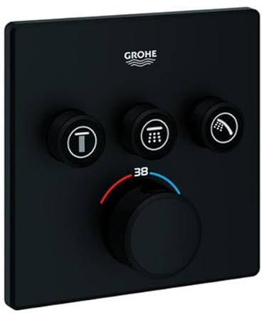 Grohe Grohtherm SmartControl 102167KF00 Thermostat encastré avec 3 soupapes Noir fantôme