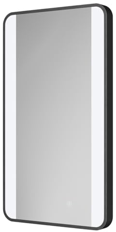 Wholesale Domestic Colore Wade Matt Black 400mm x 700mm Illuminated Dimmable LED Mirror with Demister and Touch Sensor