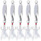 Alwonder Sea Fishing Spinners Lures Dexter Wedge Spoons Metal Jig Spoons Feather Treble Hook with Flash Foil Long Cast for Bass Cod Mackerel Boat Kayak Fishing 60g