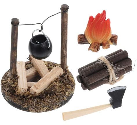Toyvian 1satz Miniatur Kaminofen Für Puppenhäuser Vintage Deko Mit Holzfeuer Teiliges Für Kreative Szenen Für Garten Und Camping-Dekoration