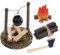 Toyvian Vintage Mini Herd Set 4 Stück Miniatur Brennholz Für Puppenhaus Camping Zubehör