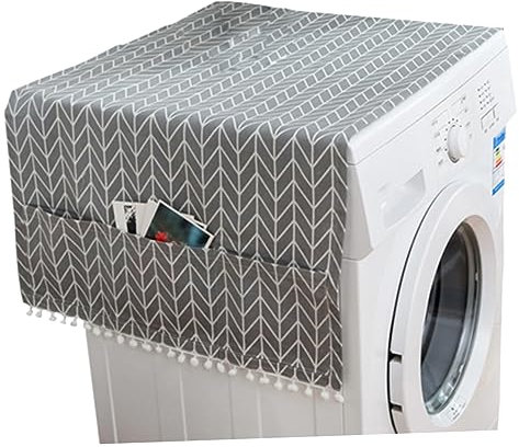 OSALADI Copertura e Frigorifero Design Geometrico Grigio Protezione Antipolvere Lavanderia