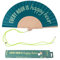 FISURA – Original Folding Handheld Fan with Fun Message “Every hour is a happy hour”. Wooden Folding Fan for women. Green Design with Hanger for Wedding, rave, festival. Size: 42.5 x 23 cm