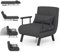 Multigot 4 in 1 Folding Sofa Bed, Convertible Sleeper Chair with Adjustable Backrest, Pillow and Metal Frame, Chaise Lounge Couch, Leisure Accent Chair for Apartment Bedroom Home Office (Dark Gray)